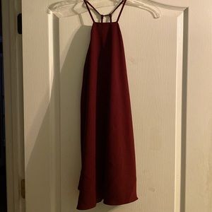 Maroon, thin strap dress, night out or formal style